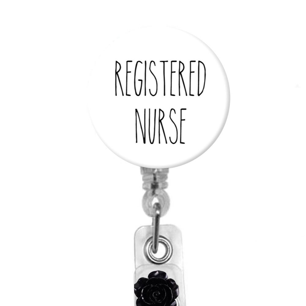 Rae Dunn Registered Nurse Retractable Badge Reel